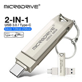Type C 3 in 1 USB 3.0 Flash Drive 64GB 128GB 256GB pendrive pen drive real capacity usb memory stick for phone and pc